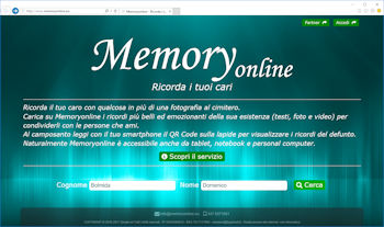 Accesso alla pagina del tuo caro attraverso ricerca sulla homepage di Memoryonline Accesso alla pagina del tuo caro attraverso ricerca sulla homepage di Memoryonline